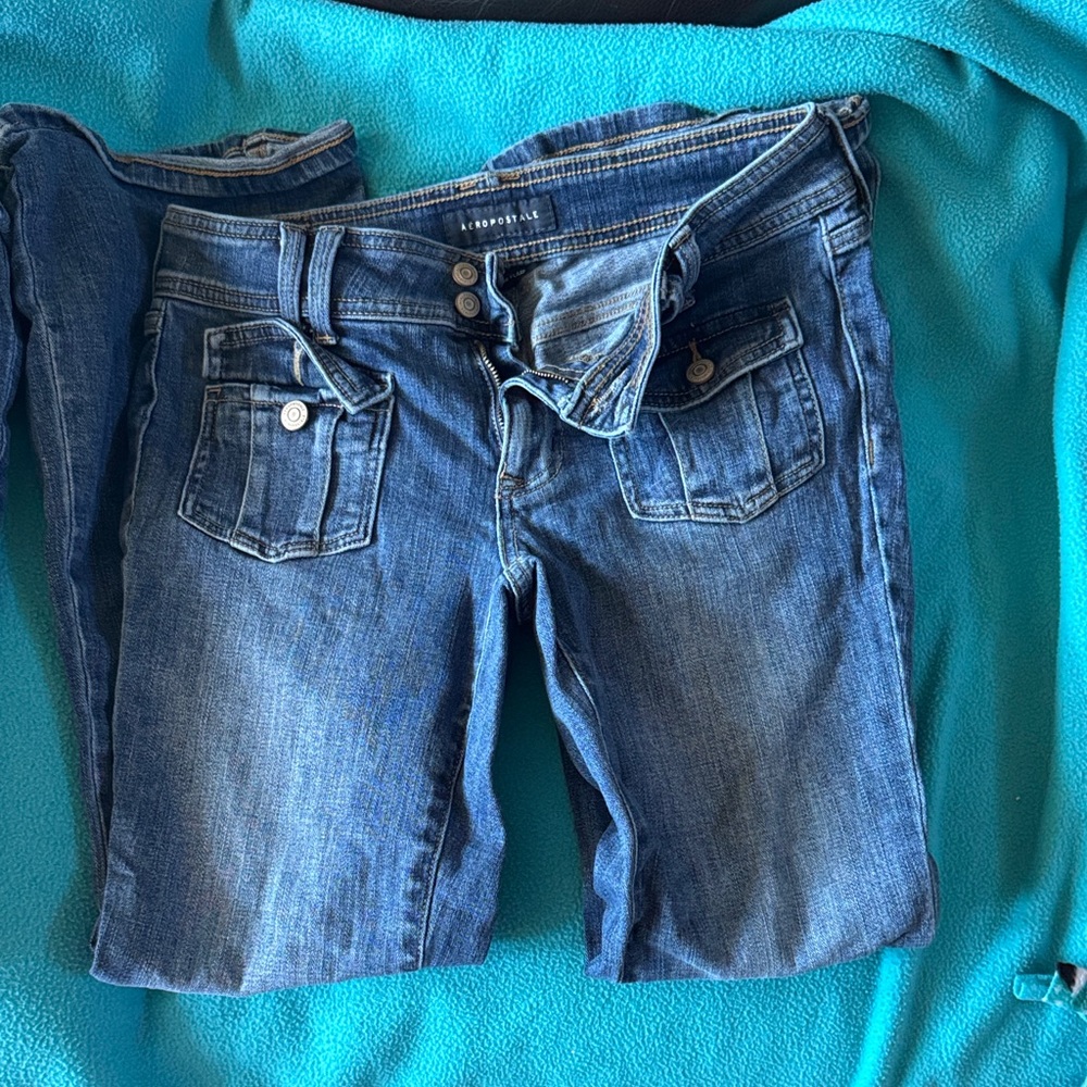 Aeropostale Flare & Wide Leg Blue Jeans